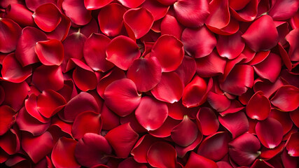 Solid Minimalist Vibrant Red Rose Petals Background