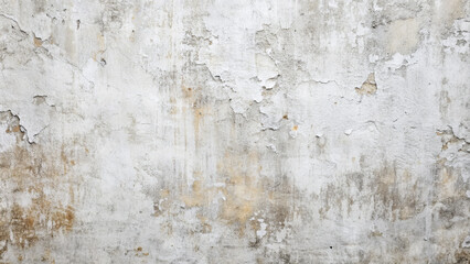The weathered wall displays patches of peeling paint and discoloration, reflecting years of neglect. Natural light enhances the texture, emphasizing its rustic appearance