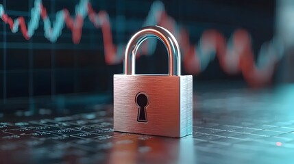 Secure Digital Financial Infrastructure with Padlock and Data Protection Concept  Illustrating the importance of cybersecurity encryption