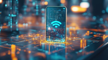 Innovative 5G Phone Concept in Dynamic Studio Setting