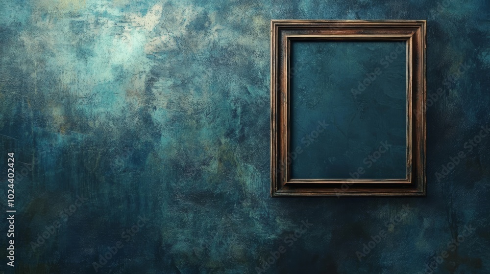 Wall mural a plain background with an empty picture frame.