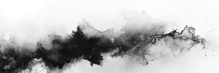 Close up ink wash texture featuring soft, cloudy blending with visible paper grain beneath