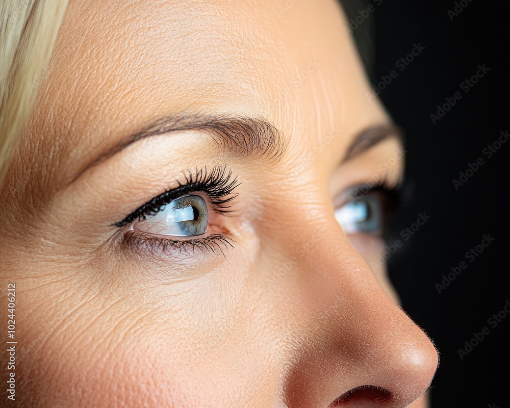 Wall mural Close-Up of Mature Woman's Face with Fine Lines