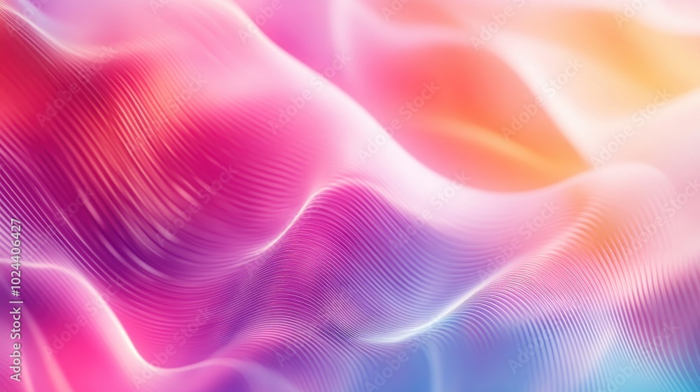 Aufkleber Abstract geometric texture featuring a vibrant blurred background with gradient waves perfect for fantasy patterns presentations digital printing or design elements