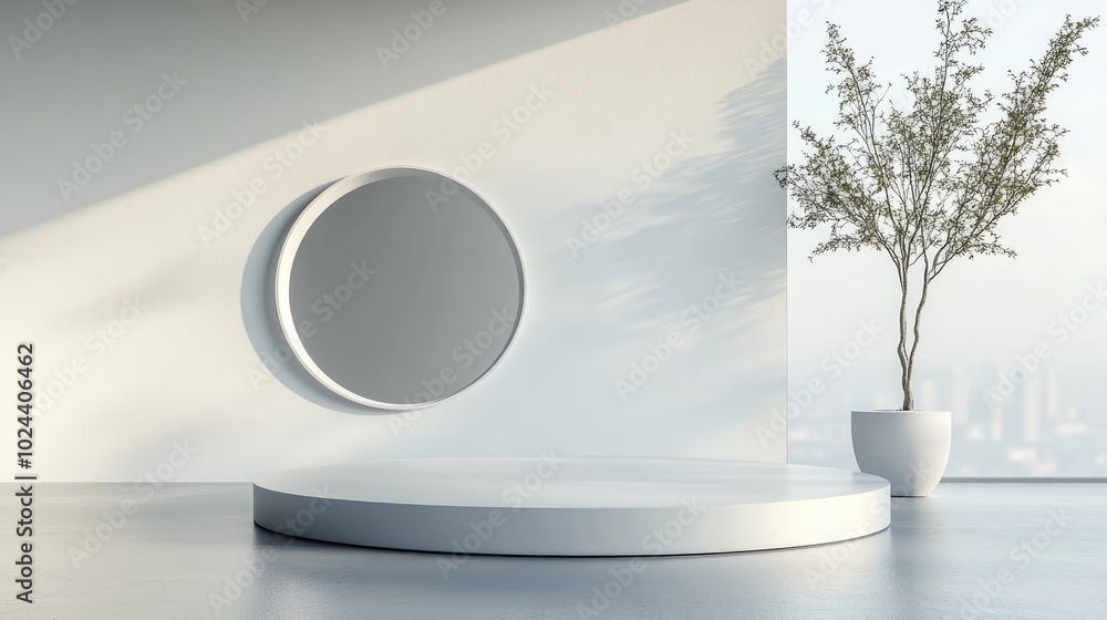 Aufkleber Abstract background featuring a geometric shape podium designed for product display 3D rendering