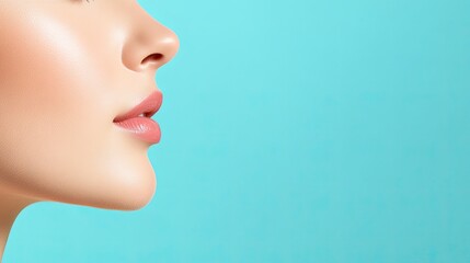 Close-Up Profile of a Woman with Smooth Skin