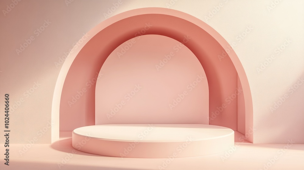 Poster abstract geometric shape in pastel colors minimal design for a cosmetic or product display podium 3d