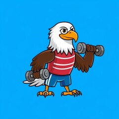 Naklejka premium eagle, gym, fitness, exercise, workout, animal, strength, training, vector, sports, active, athlete, bodybuilding, health, power, motion, agility, performance, competition, personal trainer, wellness
