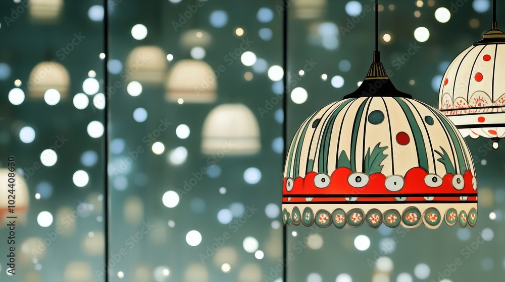 Poster Abstract blur and bokeh effects of a department store interior for use as a background