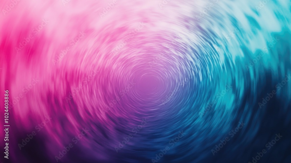 Poster Abstract radial background featuring a blurred gradient in vibrant duotone colors of cyan and magenta with a concentric pattern