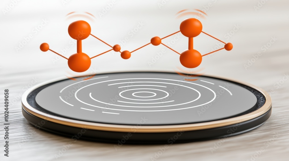 Poster molecular structure on tech surface with dynamic effects