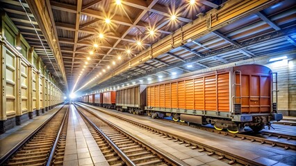 Cargo Container train in subway