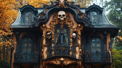 Obraz premium Intricate Gothic House with Unique Features