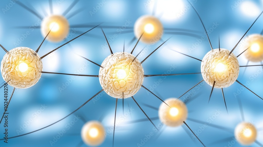 Poster abstract representation of connecting neurons and synapses
