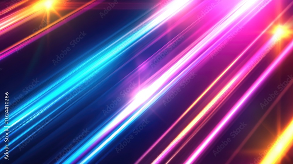 Aufkleber Ai Generated Pulsating Light Effect Backdrop Brightly Colored Lights With Pulsating Cyan And Magenta Trendy Neon Laser Lines On Dark Background