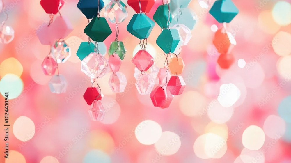 Poster bokeh effect created by crystal chandelier