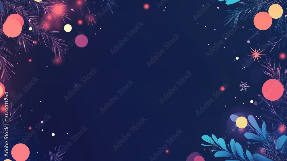 Poster abstract christmas or new year background with blank space for design blurred christmas lights and s