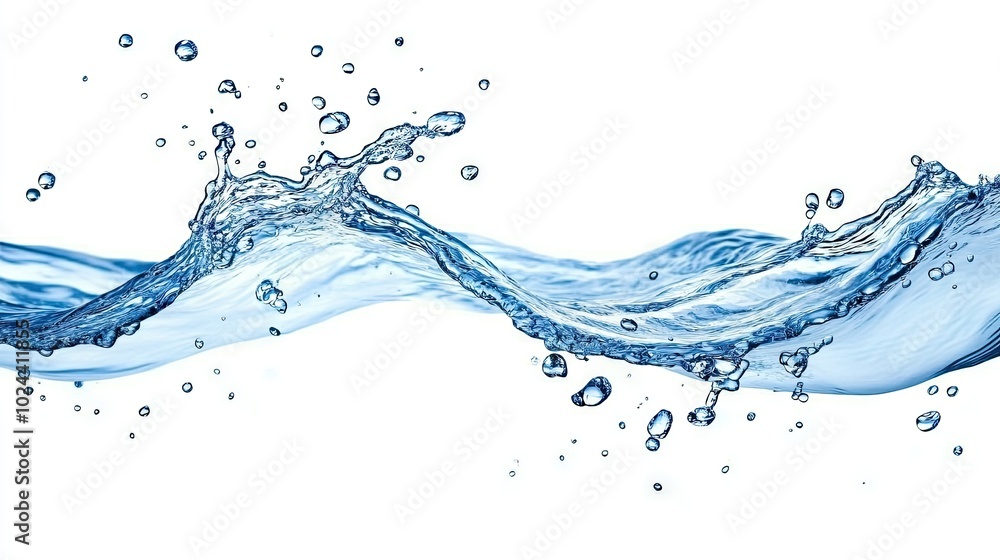 Fototapete abstract one-color water flow design with flowing liquid shapes, representing calmness and fluidity 