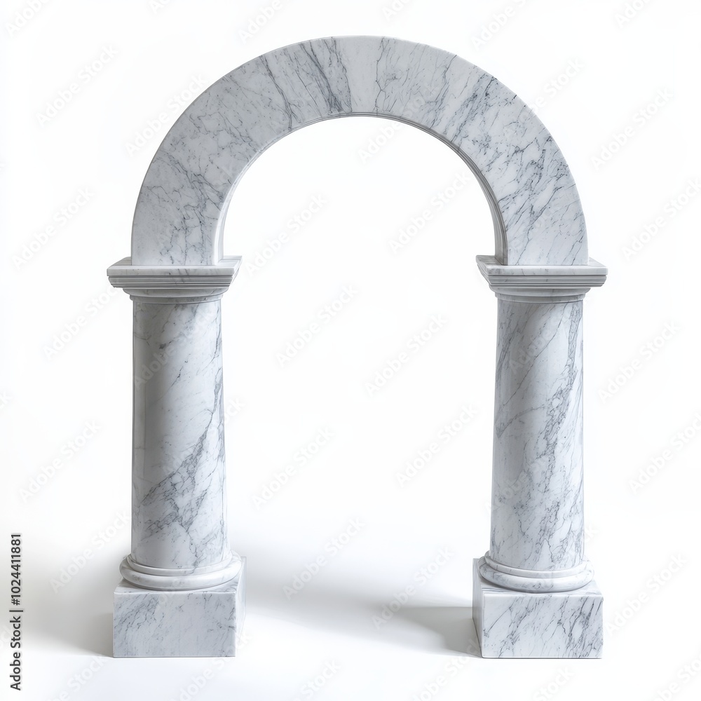 Poster a marble arch with two columns, serving as a decorative architectural element.