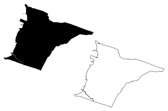 Bacolod City (Republic of the Philippines, Western Visayas Region) map vector illustration, scribble sketch City of Bacolod map