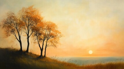 Obraz premium Warm Toned Sunset in Beautiful Studio Setting