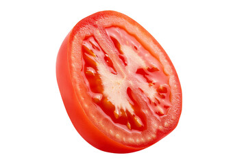 red tomato slice tip isolated on transparent or white background