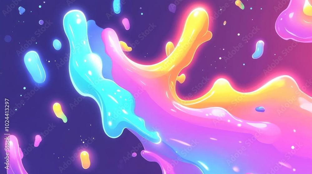 Aufkleber Abstract gradient background featuring a creative neon design Ideal for use in banners postcards and book illustrations Created using various digital tools