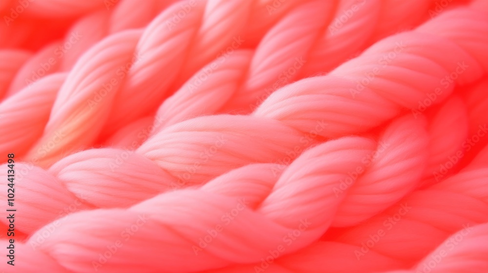 Poster close up of soft focused red yarn threads for crafting and knitting projects