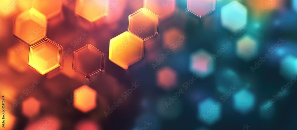 Poster Blur Background With Hexagonal Bokeh