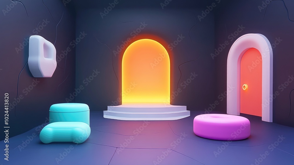 Poster black cement studio backdrop with a dark gradient wall and surrounding space
