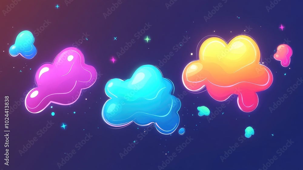 Aufkleber Abstract gradient background featuring a creative neon design Ideal for use in banners postcards and book illustrations Created using various digital tools