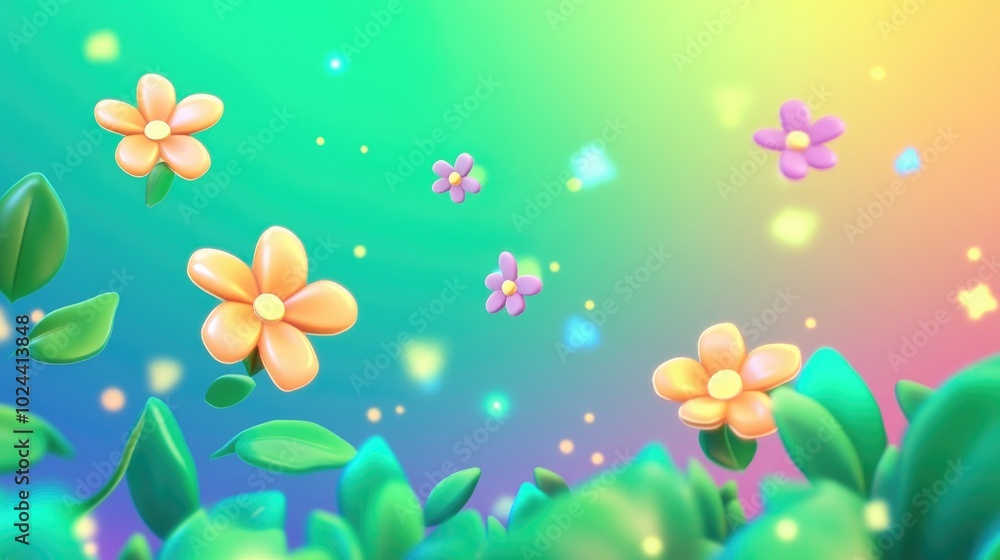 Poster bright spring light green blurred background with a glowing effect perfect for summer themed design 