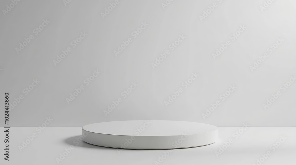 Poster 3d rendered white minimal podium for product display on a white background 3d mockup design