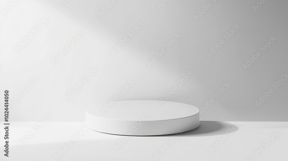 Aufkleber 3d rendered white minimal podium for product display on a white background 3d mockup design