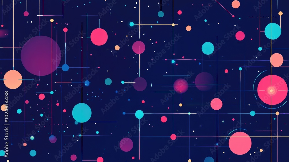 Fototapete Abstract Network Connections And Link Dots Technology Futuristic Dots And Lines On Digital Background Network Technology With Data Links Communication In Digital Network Concept