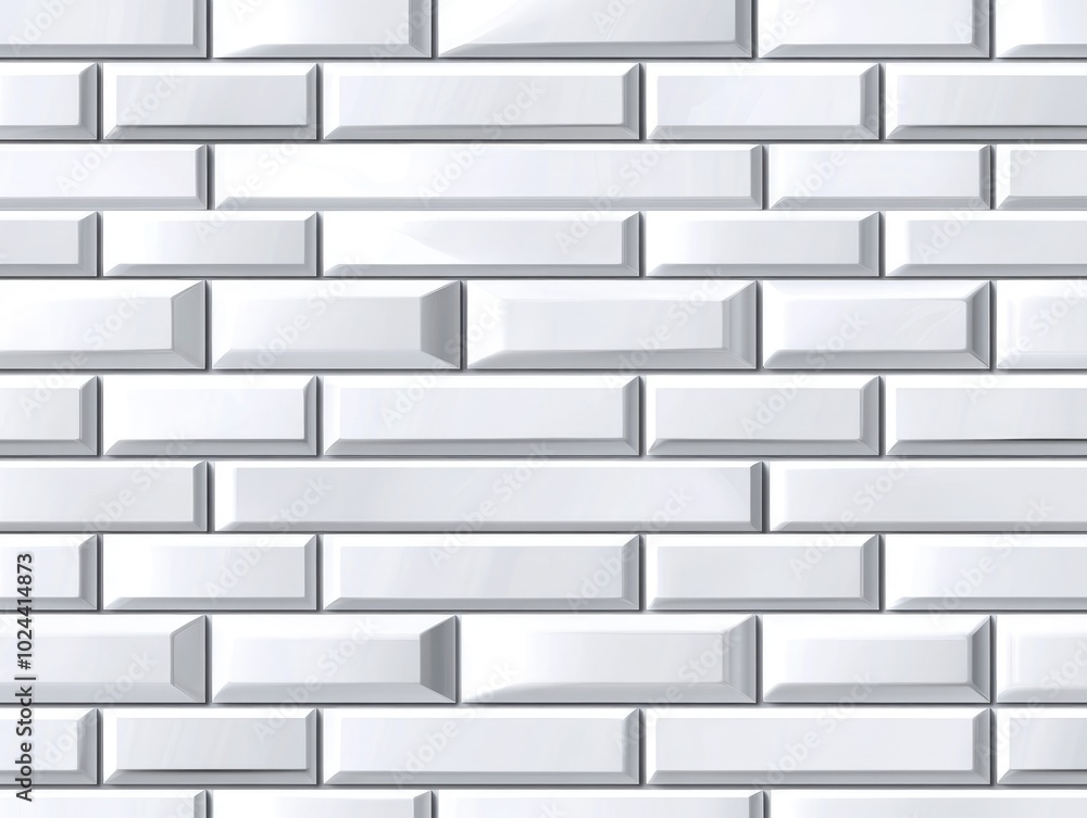 Poster Abstract white background featuring a brick shadow texture 3D geometric design with a sleek clean white surface Vector representation of an interior wall panel pattern