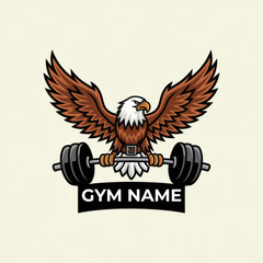 Obraz premium eagle gym logo, eagle vector logo, fitness logo, gym branding, sports logo, workout logo, eagle fitness vector, athletic logo, strength logo, gym emblem, exercise logo, bodybuilder logo, training logo