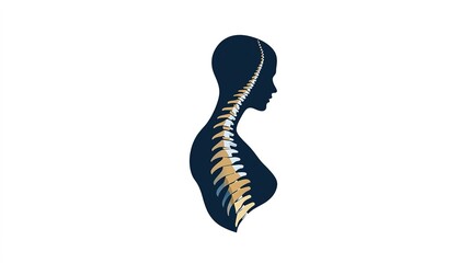 Modern-style logo for Functional Spine Health Center, showcasing a stylized human spine and body design. The logo incorporates a harmonious blend of blues, gold, and black, exuding a clean and profess