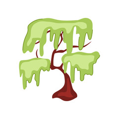 ancient fantasy magic tree cartoon. whispering glowing, sacred majestic, legendary secret ancient fantasy magic tree sign. isolated symbol vector illustration