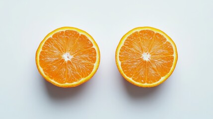 Clementine halves sliced