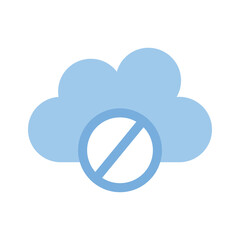 Forbidden sign on cloud, concept icon of block storage in modern style