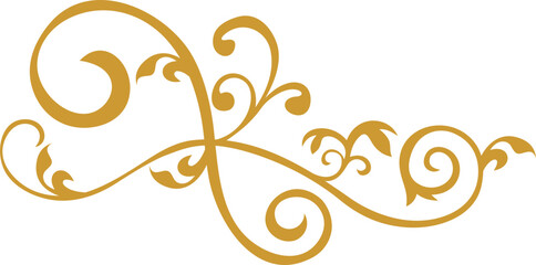 Swirl Floral Gold Ornament