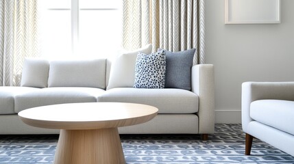 Modern Chic Silk Curtains in Living Room Setting