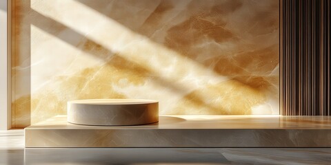 Marble Platform Podium With Sunbeams