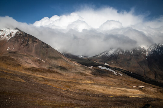 mountains in the snow