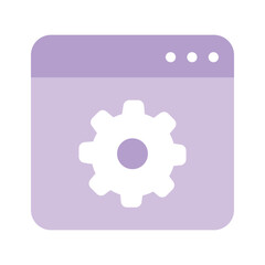 Gear inside webpage, concept icon of website setting, webpage management