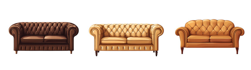 Obraz premium Luxury golden sofa isolated