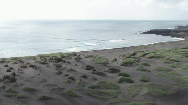 Aerial Footage of Sandv&iacute;k, a beautiful wild black beach located in the Reykjanes Peninsula, close to the International Airport. Filmed with a Drone. Different shots available in my portfolio.