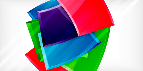 Colorful geometric abstract shapes. Illustration For Wallpaper, Banner, Background, Card, Book Illustration, landing page