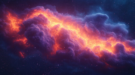 Naklejka premium Abstract Human Brain and Thinking Mind Concept Illustration with Blue and Purple Tones